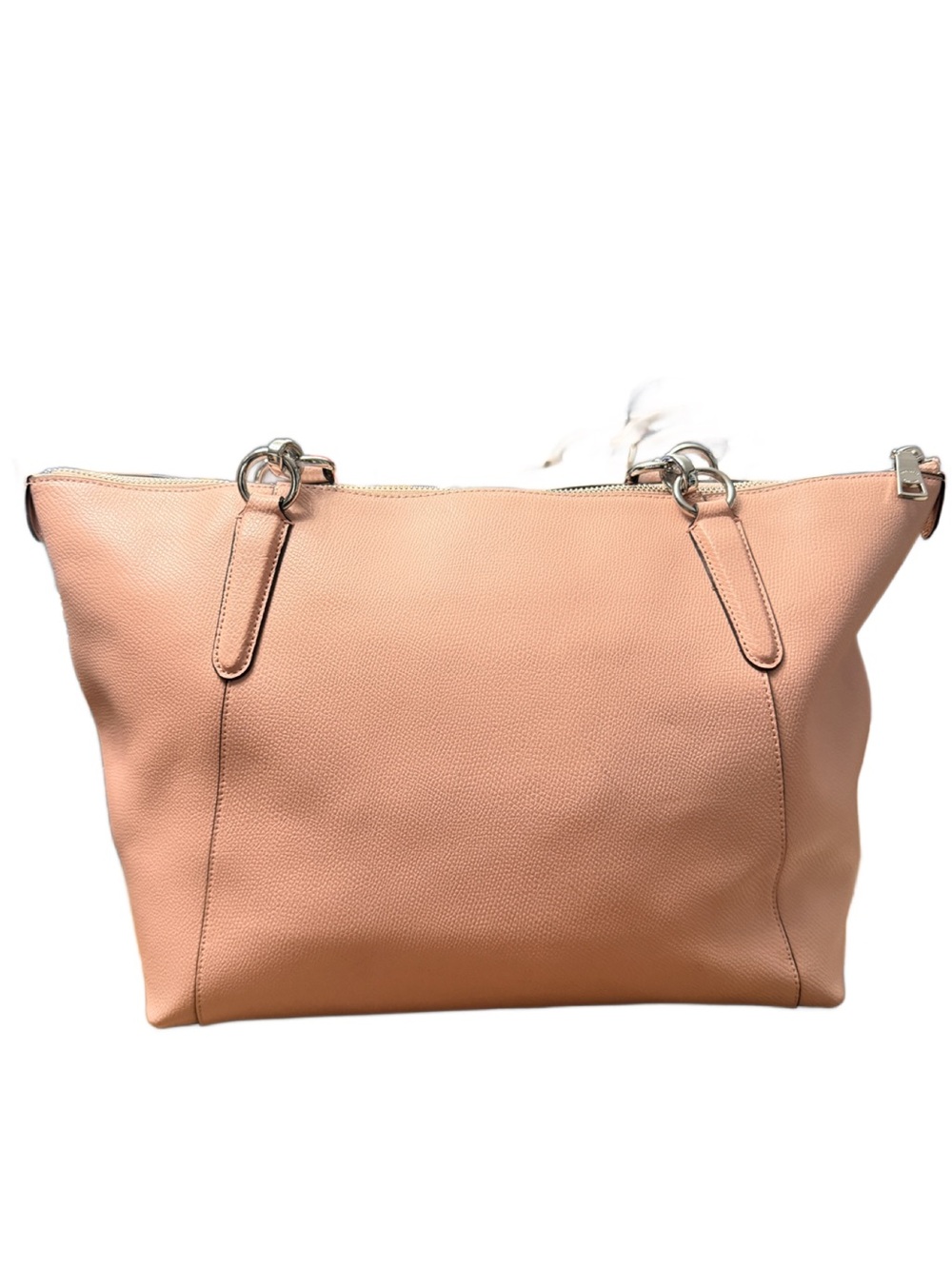 Coach Blush Pink Crossgrain Leather Zip Top Tote Large Shoulder Bag - Picture 3 of 12